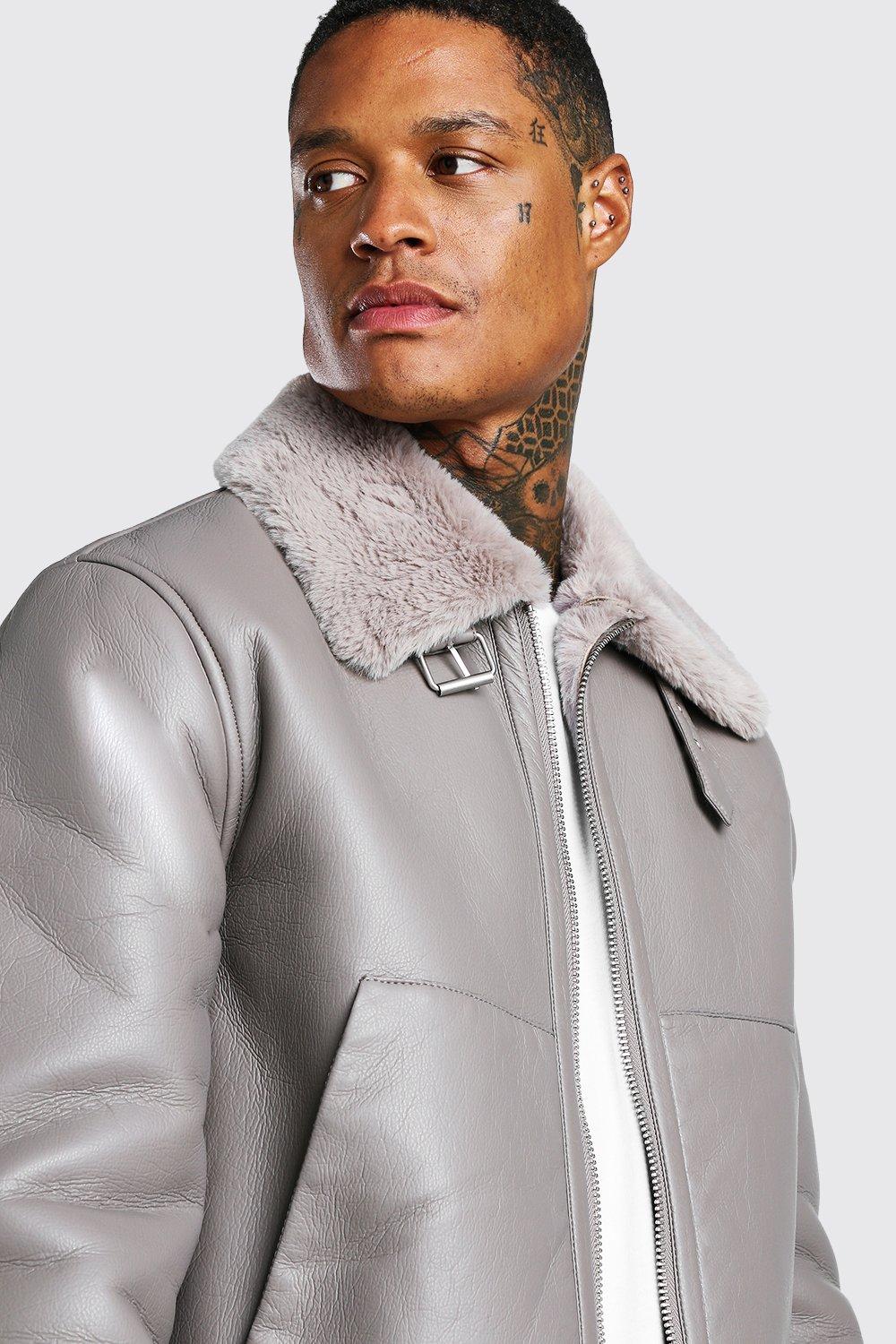 Light grey hotsell leather jacket